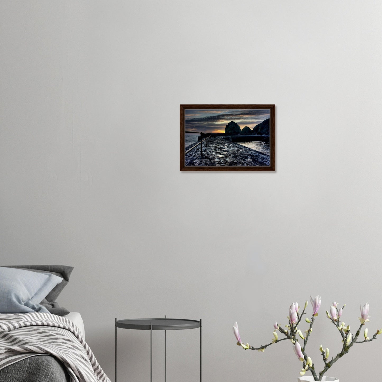 Mullion Cove at the close of day in atmospheric framed artwork