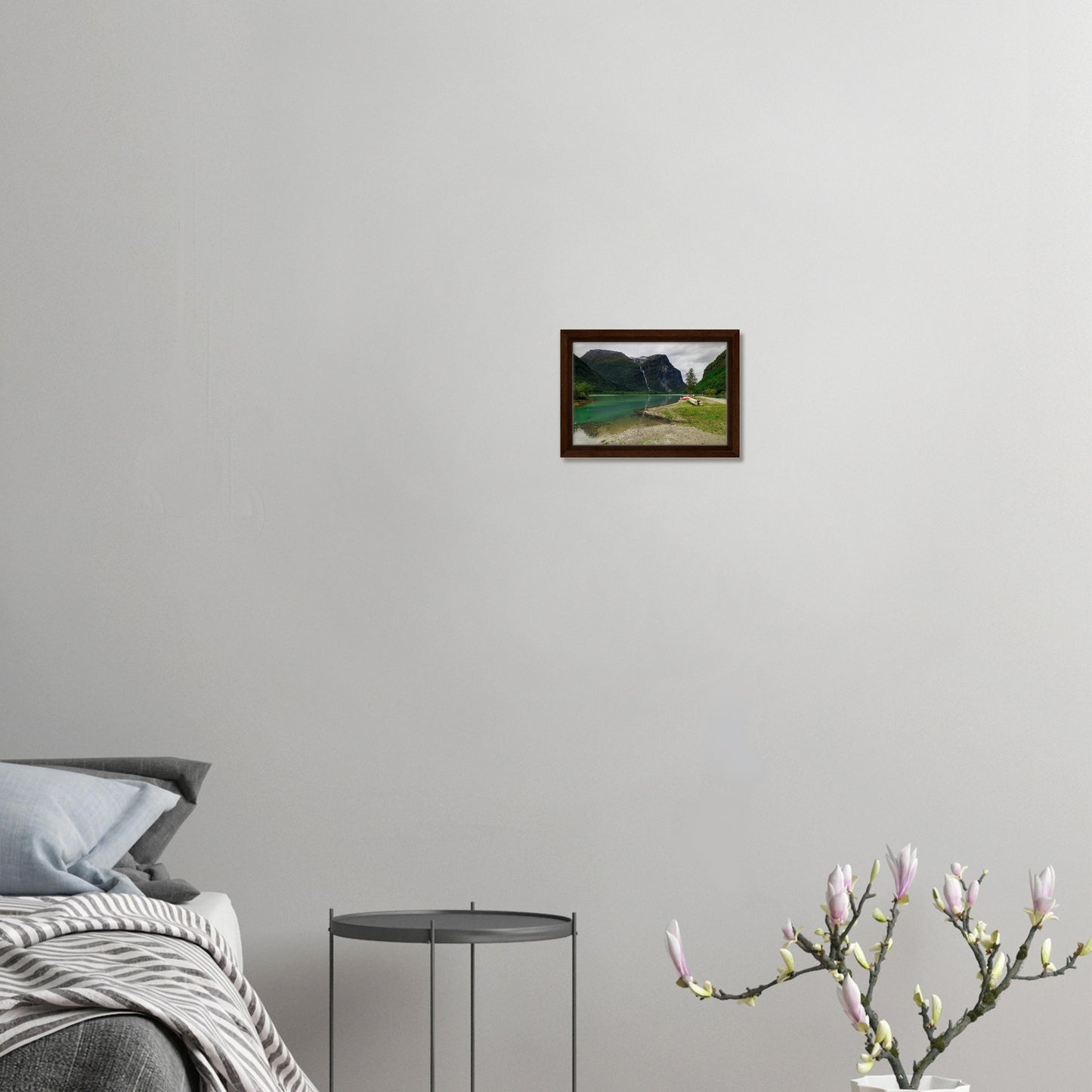 Norway framed canvas featuring Ramnefjell and tranquil lake