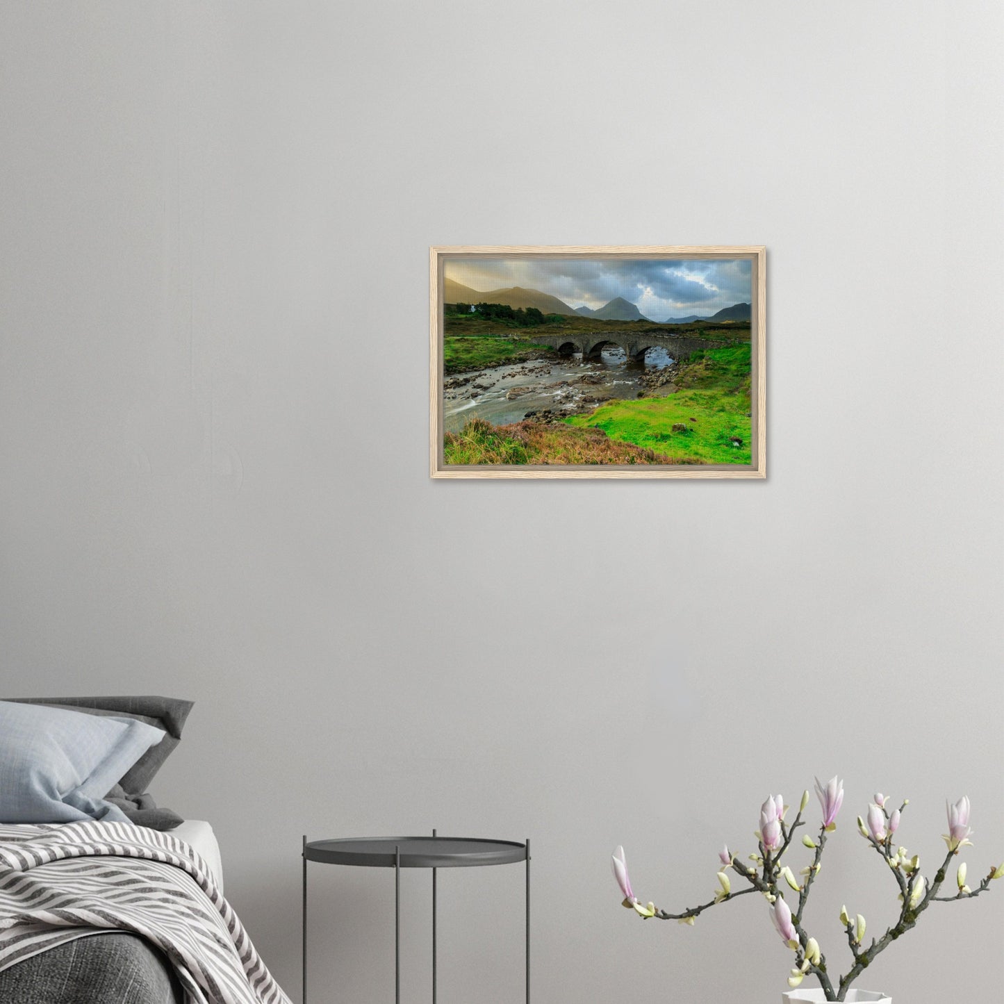 Vibrant moorland and ancient bridge on Isle of Skye in canvas
