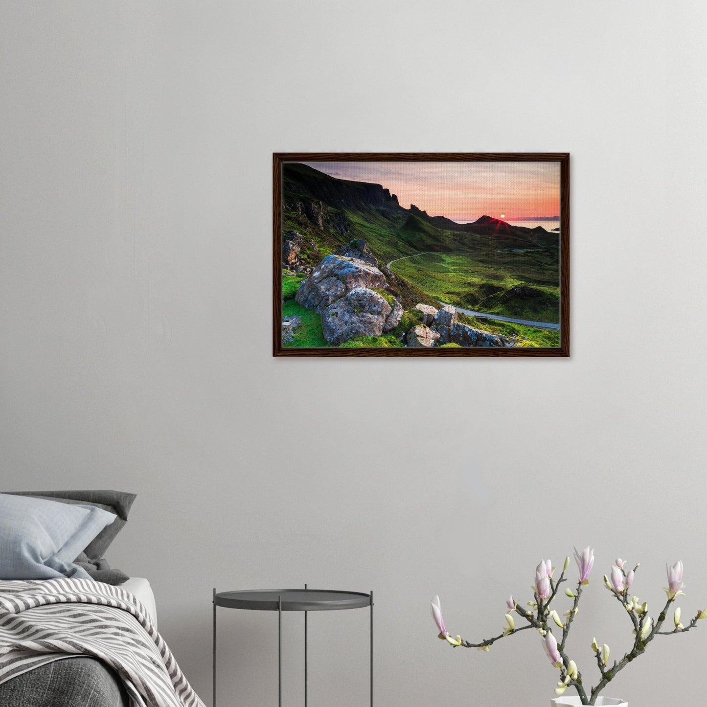 Framed artwork of The Quiraing with fiery evening light