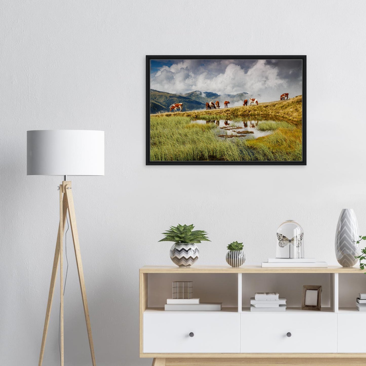 Framed print of alpine meadow life in the Austrian Alps
