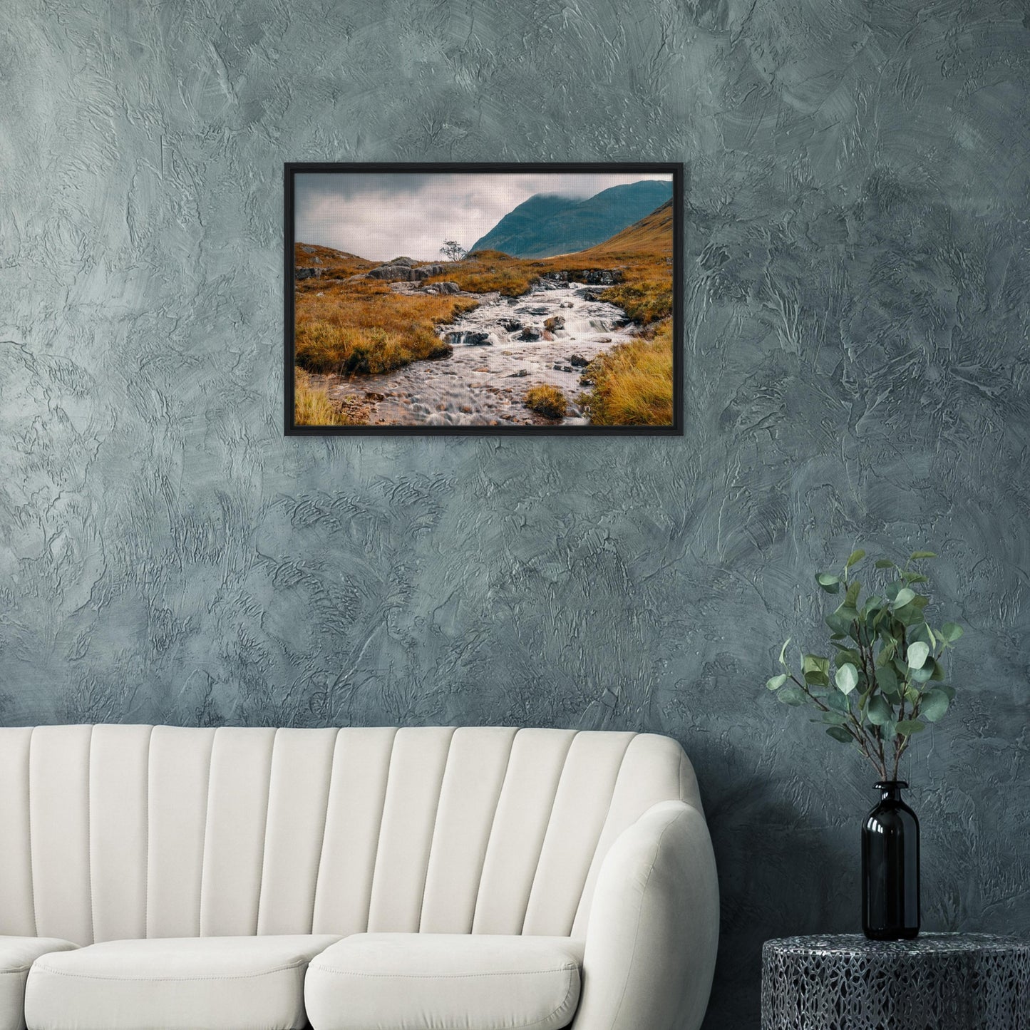 Highland river scene in Glencoe framed print