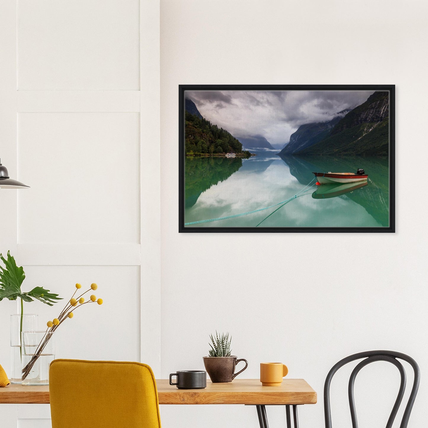 Haunting serenity of Lovatnet captured in canvas artwork