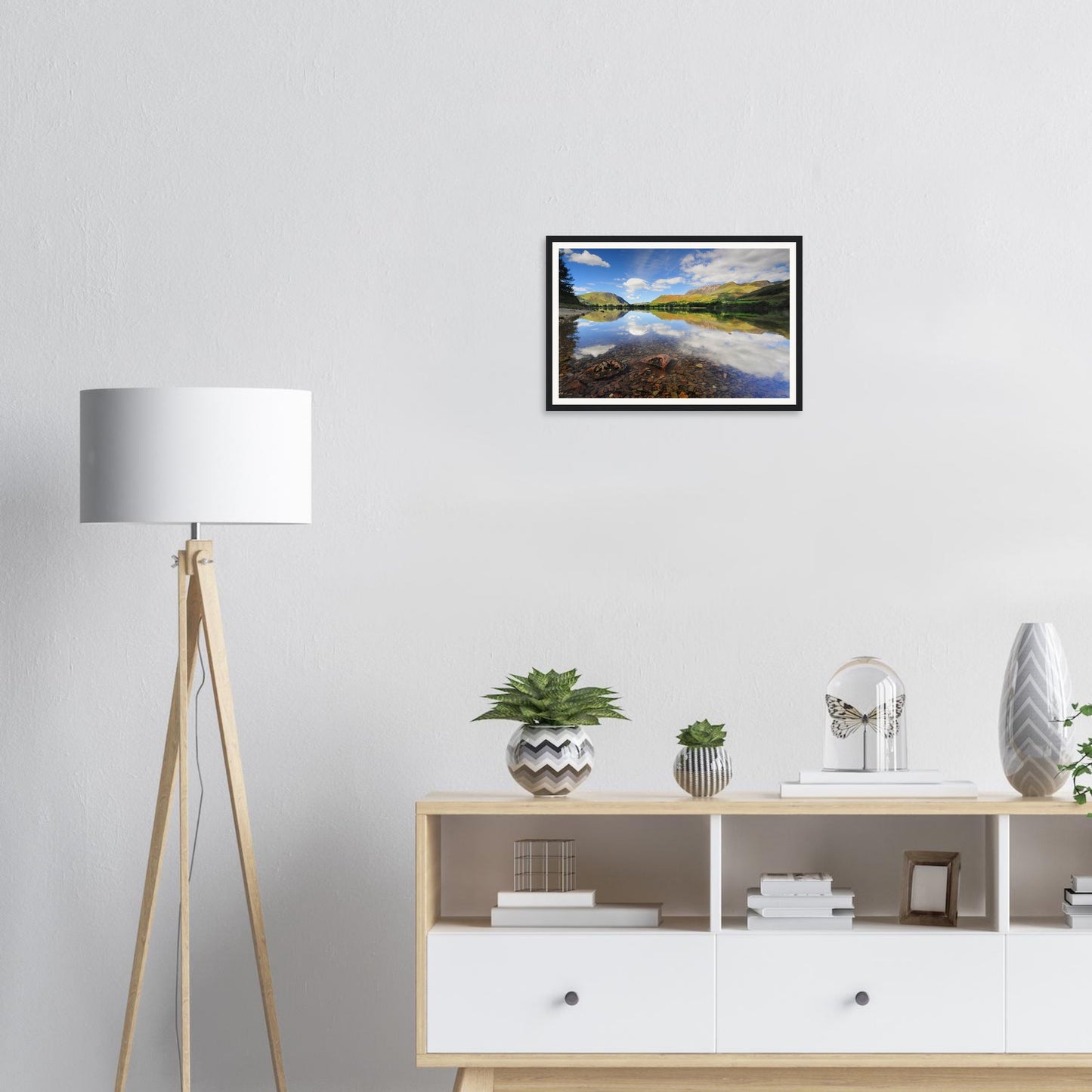 Unspoiled view of Buttermere Lakebed in Cumbria framed print