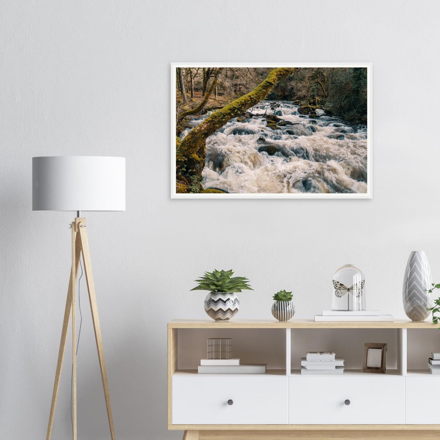 Scenic framed landscape of Dartmoor’s River Plym at Shaugh Prior