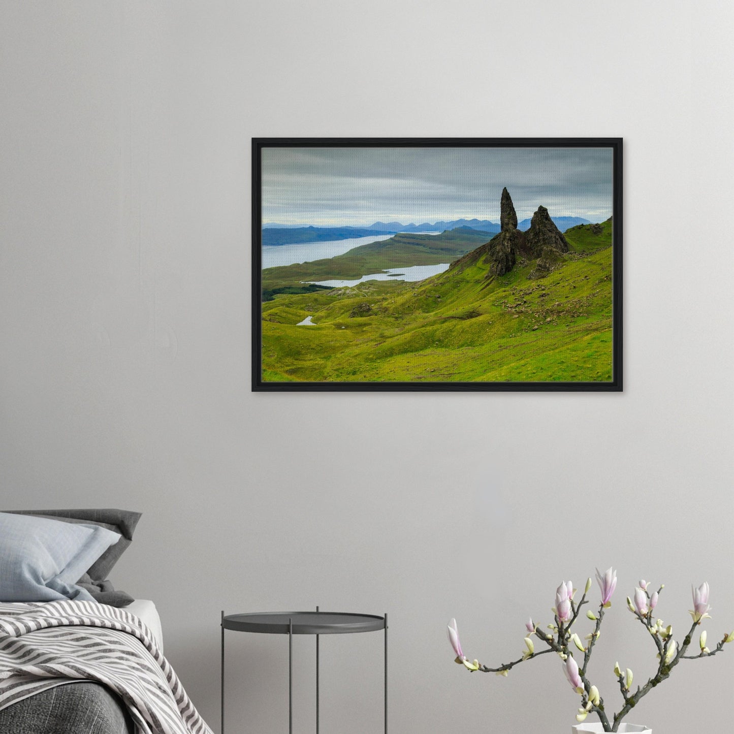 Framed canvas of The Old Man of Storr on the Isle of Skye