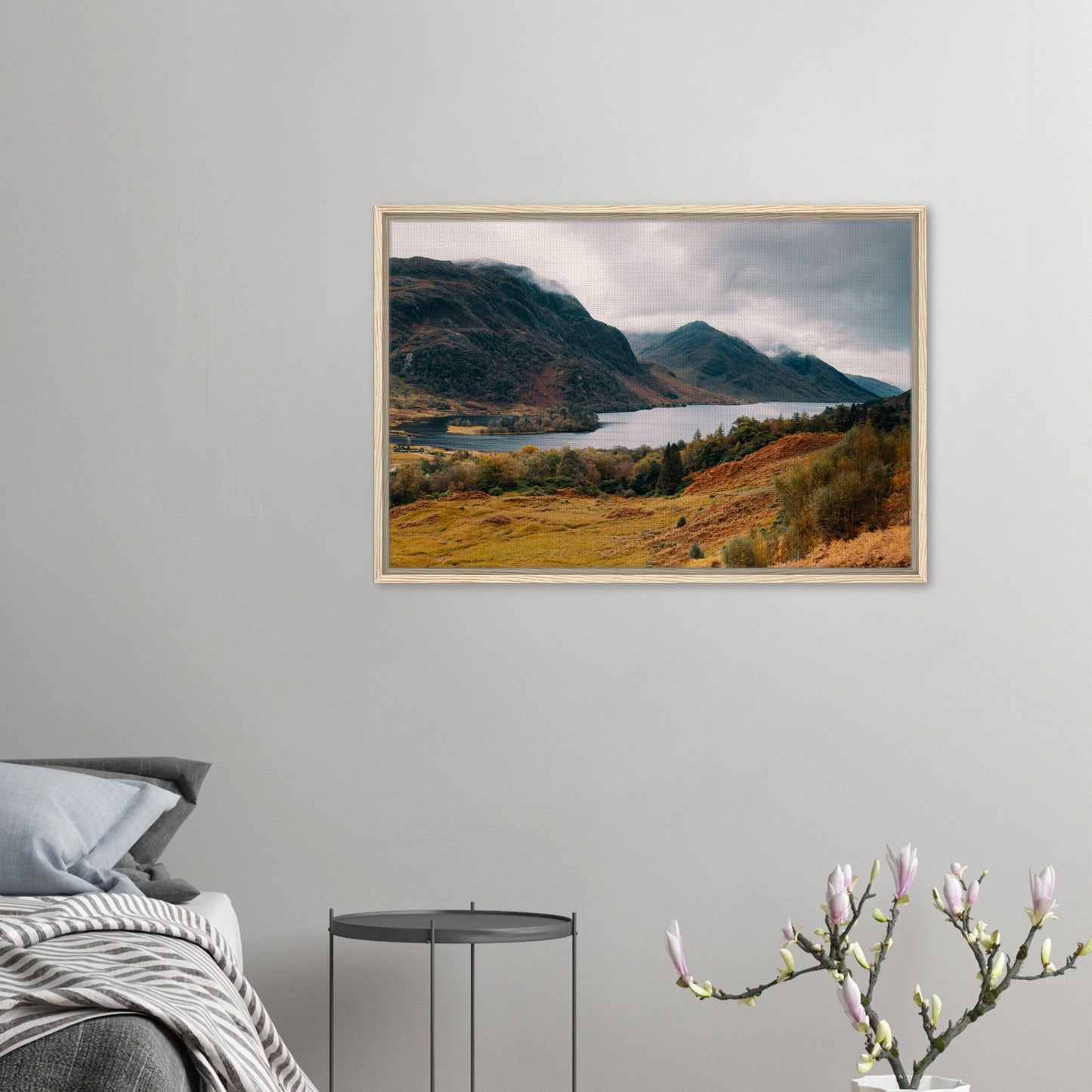 Scotland mountain lake in autumn canvas