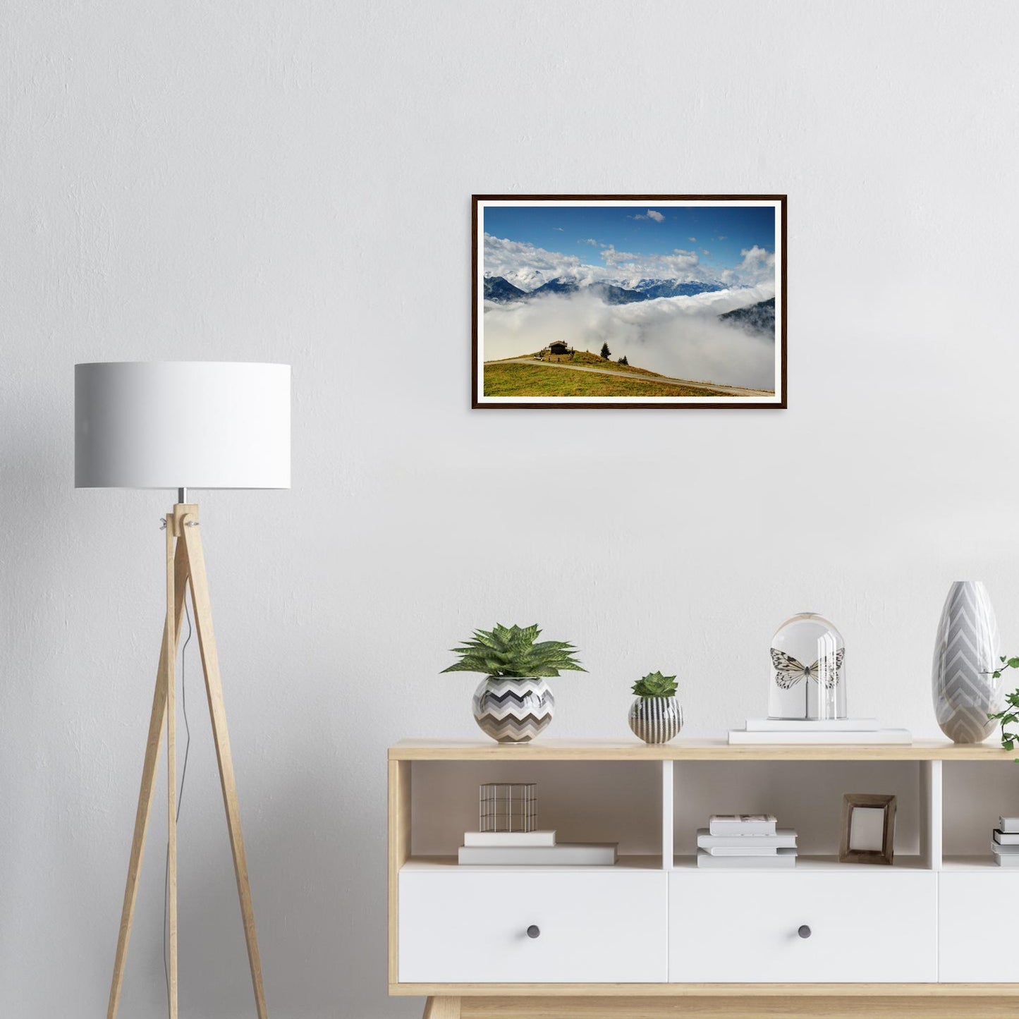 Framed print of Austrian Alps with panoramic mountain view