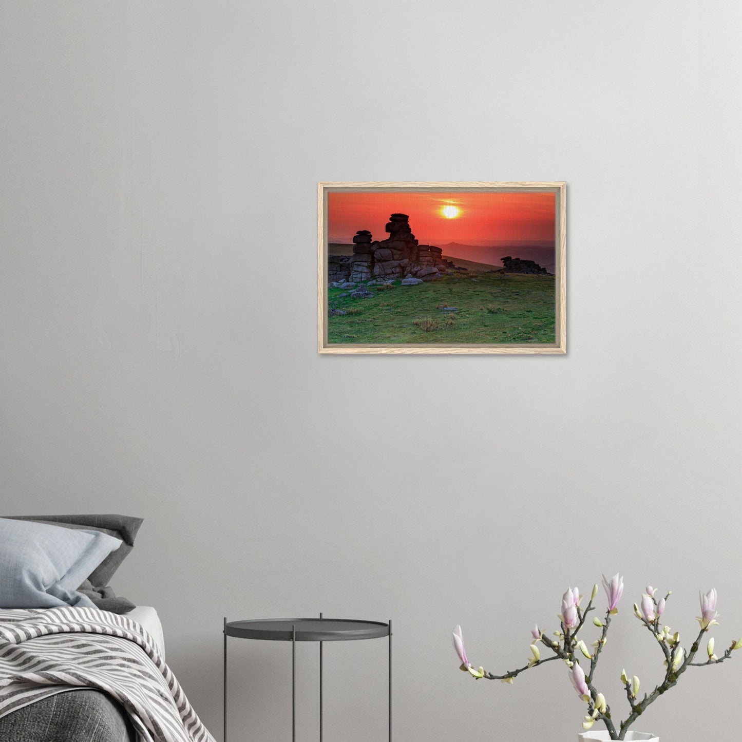 Golden hour view from Great Staple Tor in Devon framed print