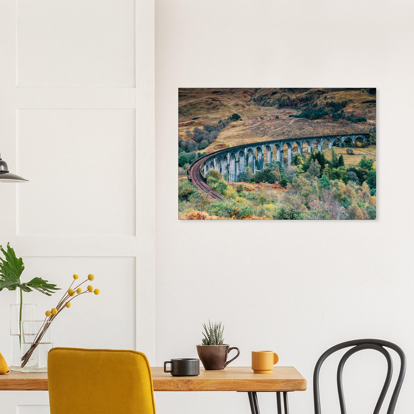 Autumn colours and Glenfinnan Viaduct in romantic landscape print