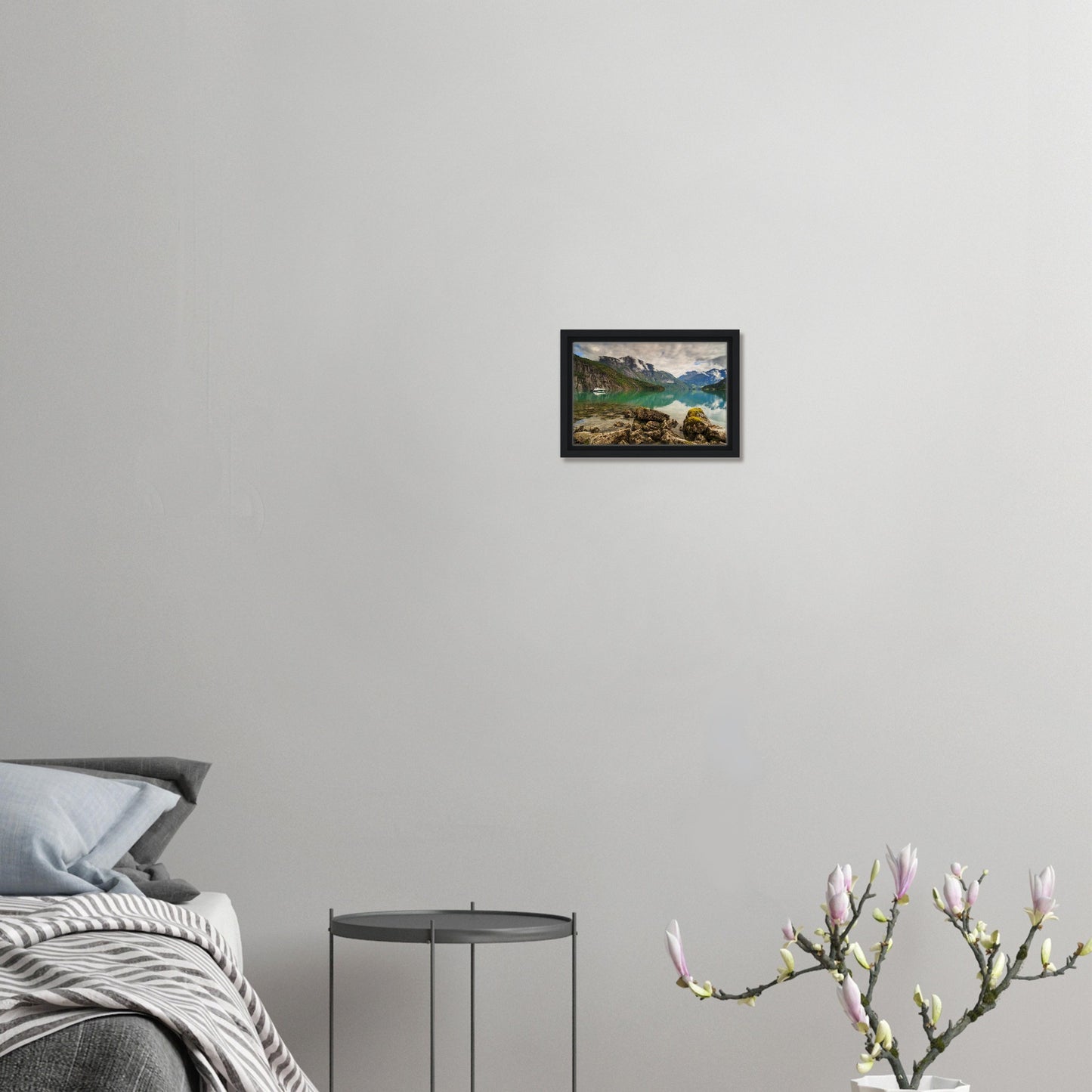 Norway wall art of Strynevatnet Lake and misty mountains