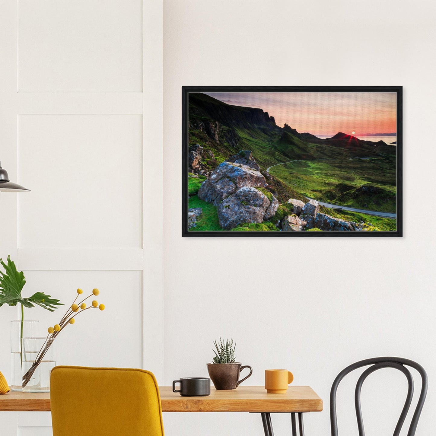 Natural wonder of Scotland’s Quiraing at dusk in framed artwork
