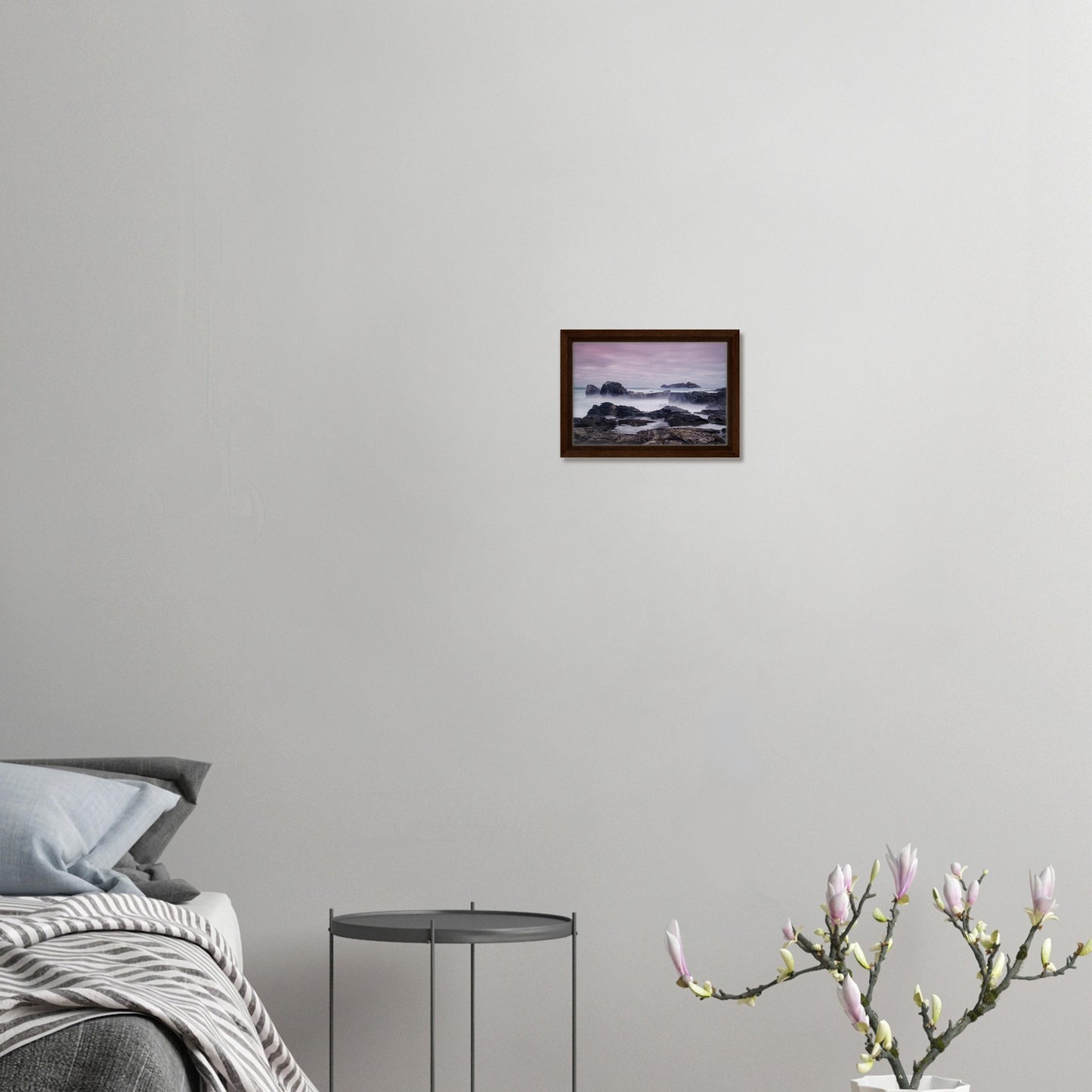 Tranquil framed canvas of Godrevy Lighthouse and serene sea