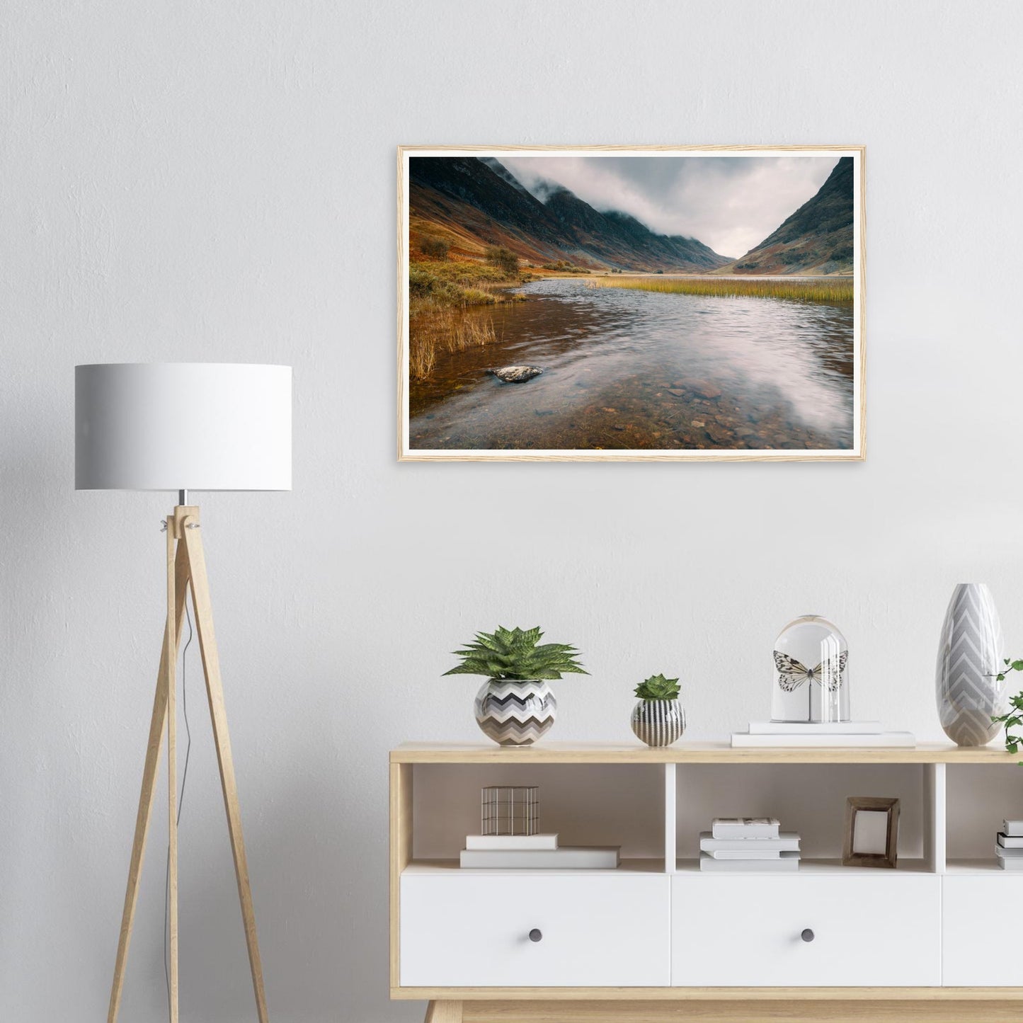 Subtle hues of Glencoe wilderness framed print Loch Achtriochtan