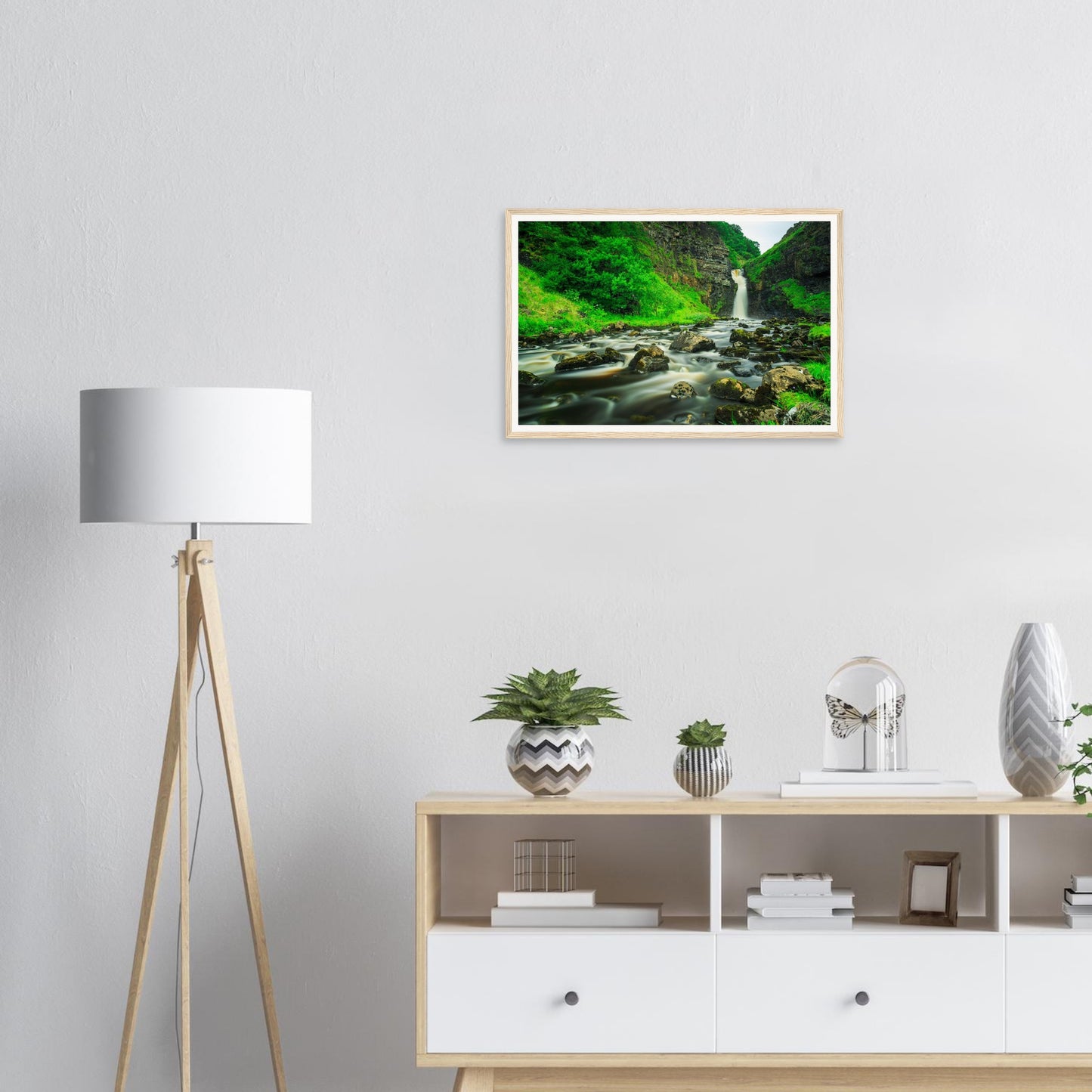 Scenic Isle of Skye framed print featuring Lealt Falls gorge