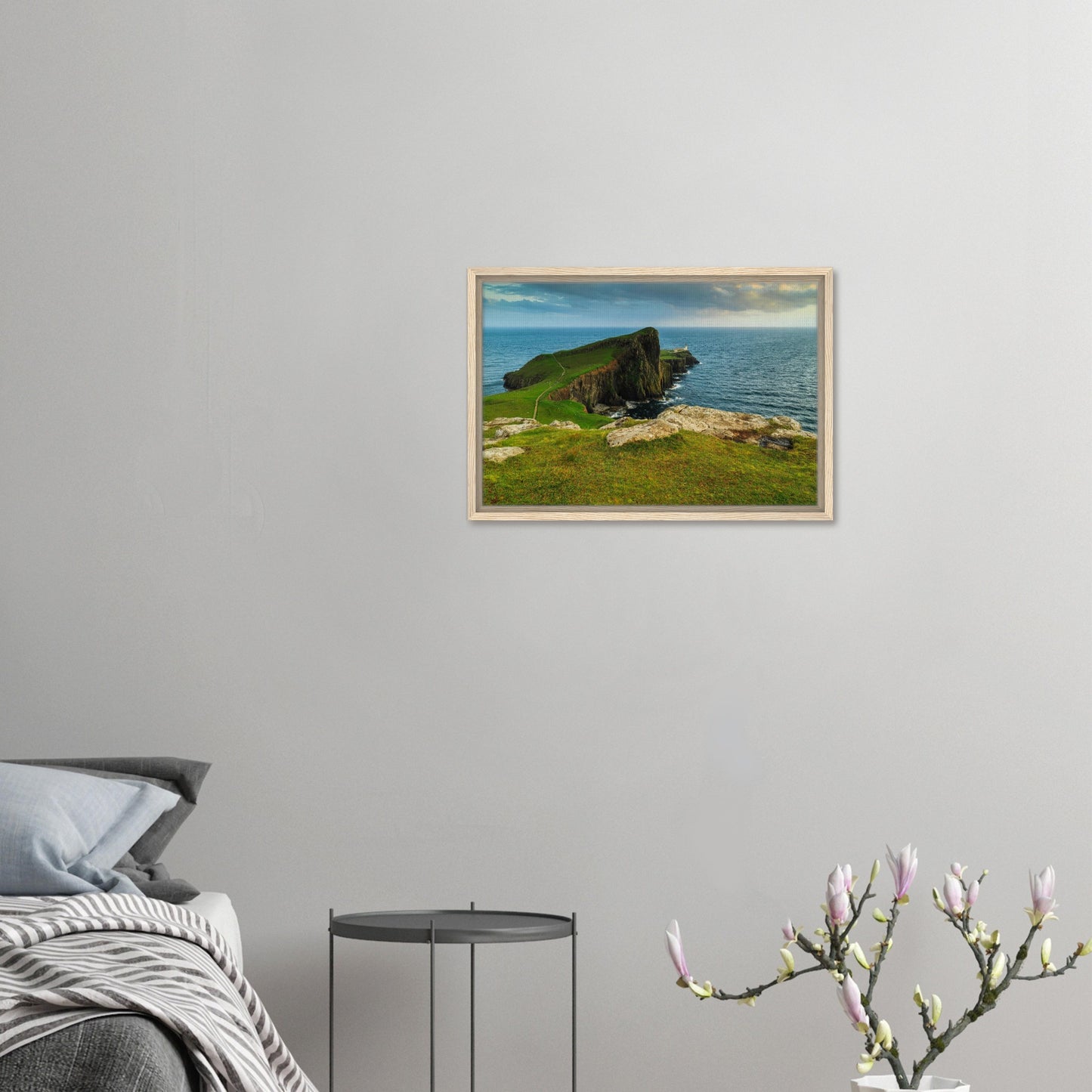 Rolling hills leading to sheer cliffs at Neist Point in canvas