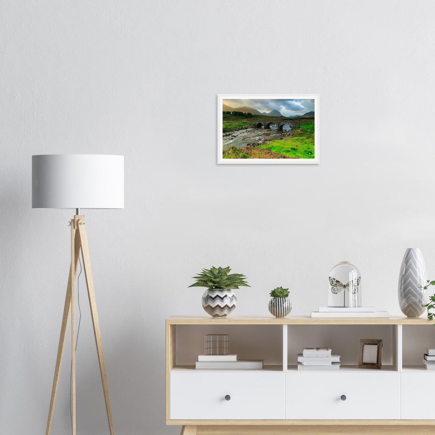 Scottish Highlands framed print of Sligachan Old Bridge and river