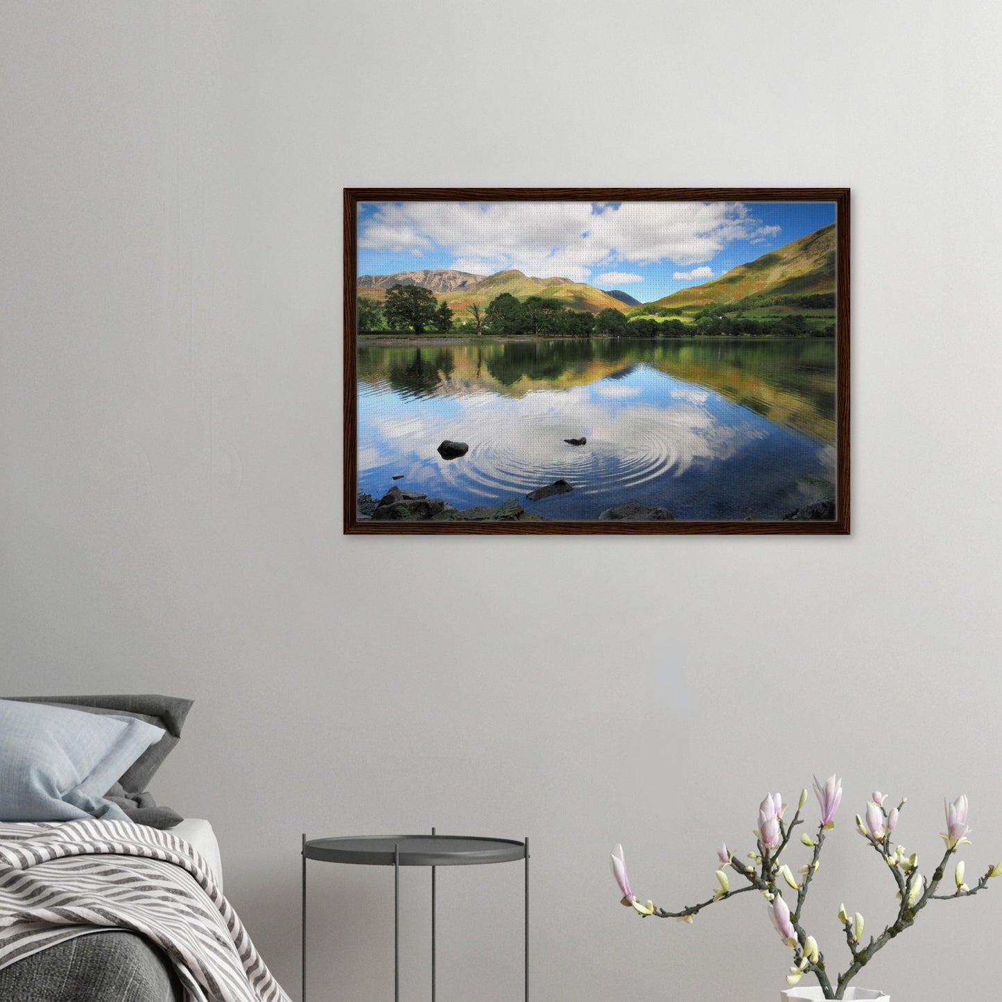 Framed print capturing peaceful moment at Buttermere in Cumbria