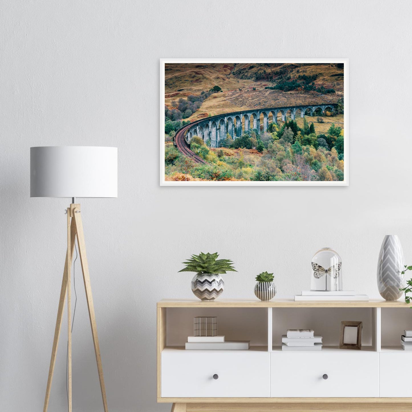 Iconic Glenfinnan Viaduct framed print Scotland rail landmark