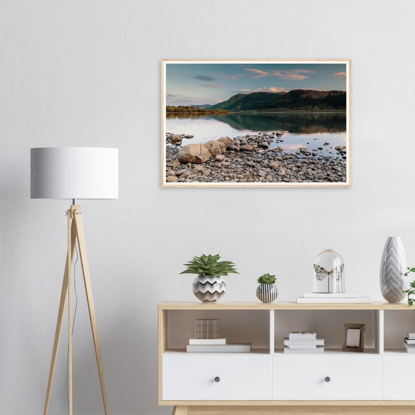 Scenic framed print of Bassenthwaite Lake and surrounding fells