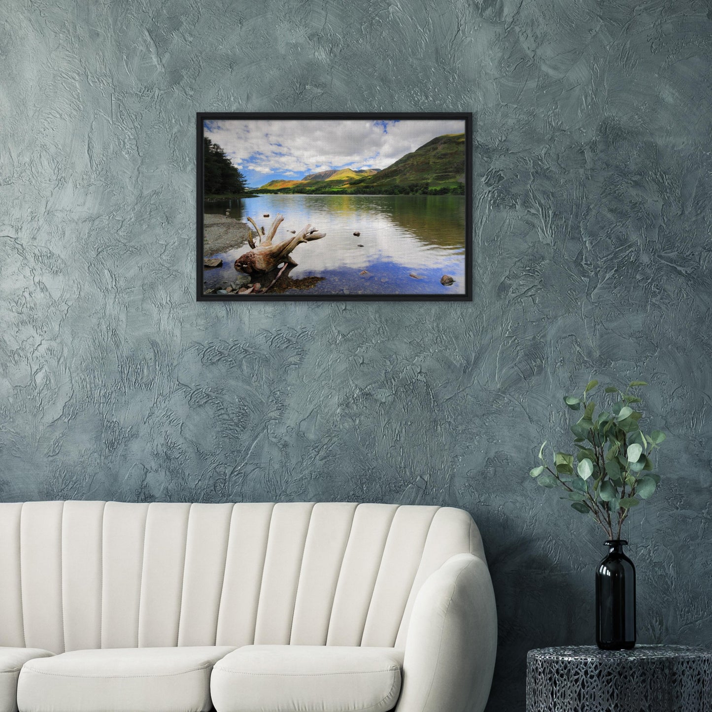 Bright green fells around Buttermere in Lake District framed print-2a4c-4787-a612-937f04123abc