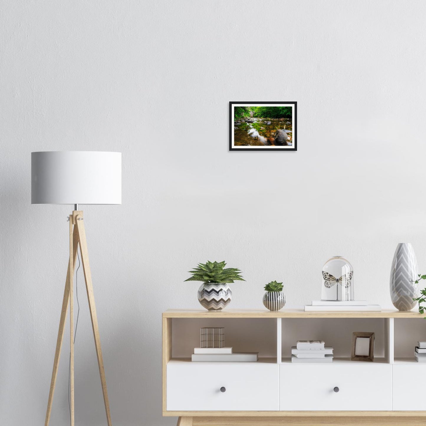 Gentle flow of the River Dart beneath Newbridge framed print