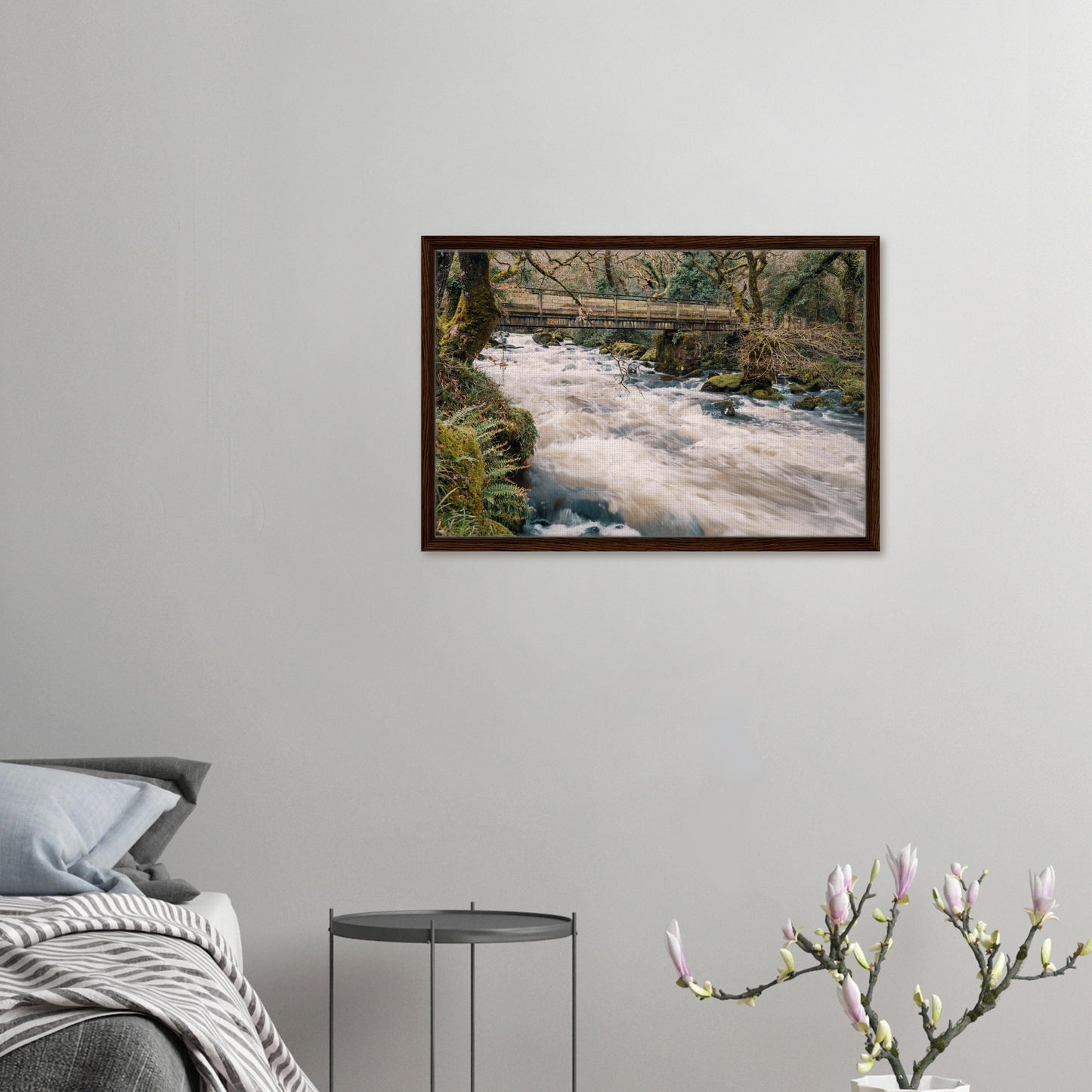 Dartmoor woodland and flowing river wall art