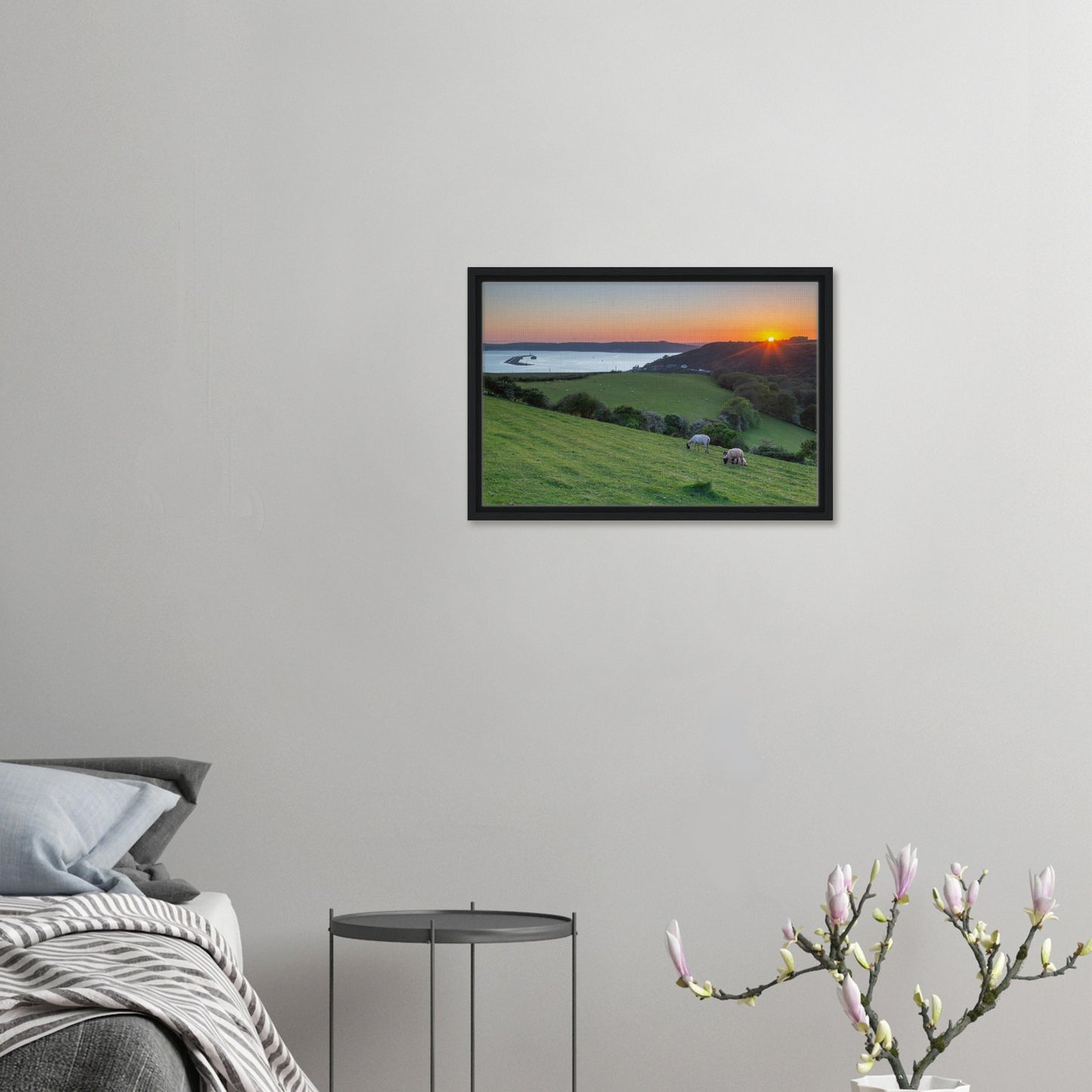 Evening light over Plymouth Sound landscape artwork