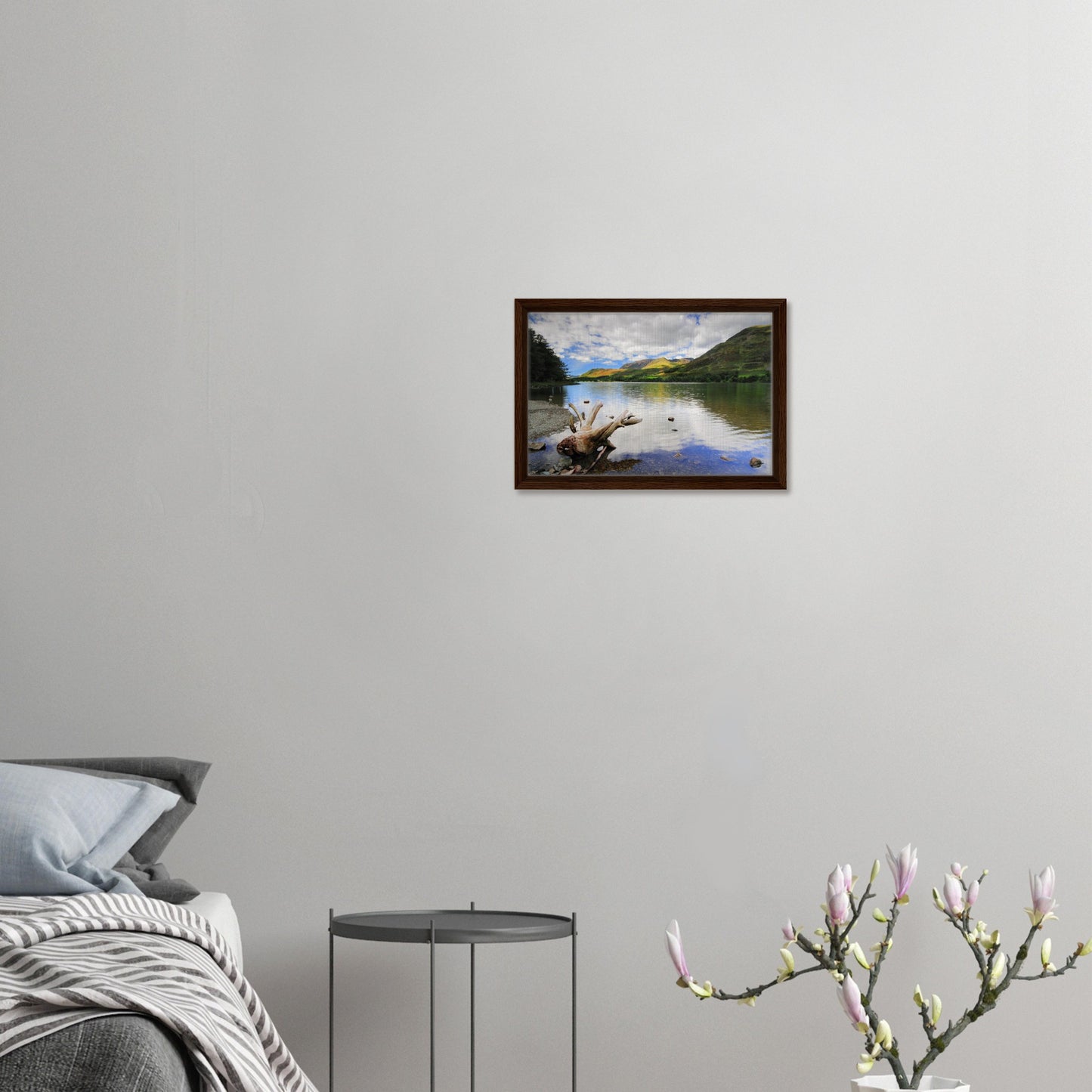 Peaceful Buttermere landscape in framed canvas wall art