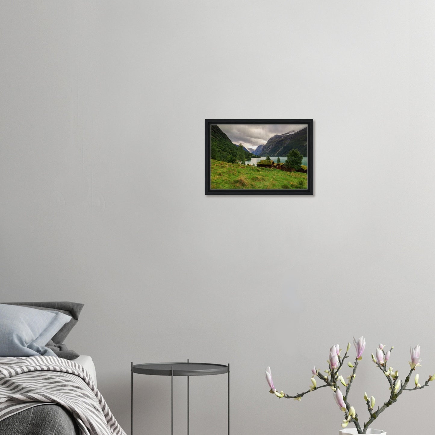 Forested slopes and meadows in Lodalen Norway canvas
