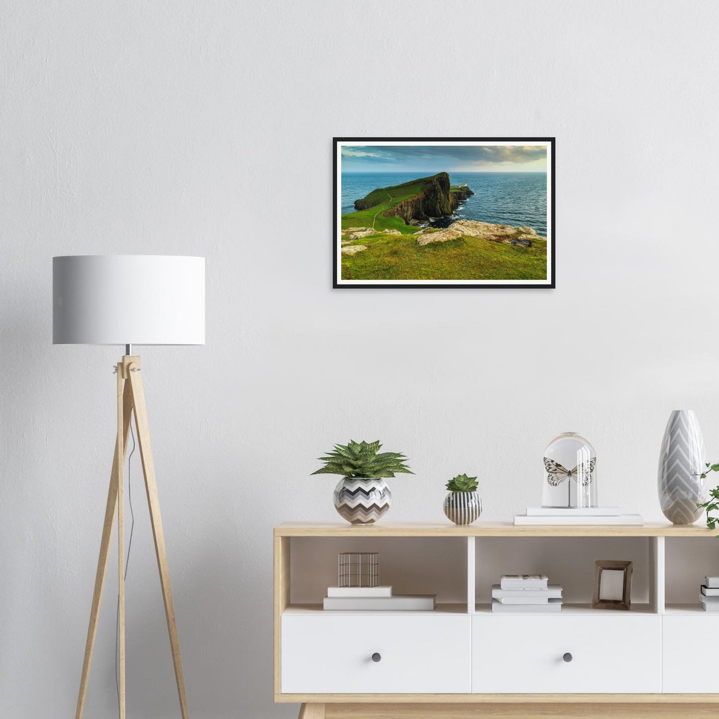 Rolling green hills leading to Neist Point framed print