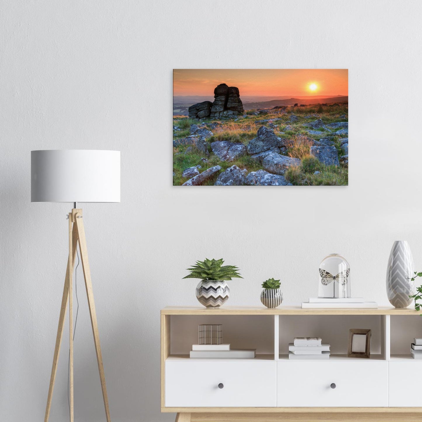 Nature’s rugged beauty in Dartmoor National Park captured at the close of day on canvas