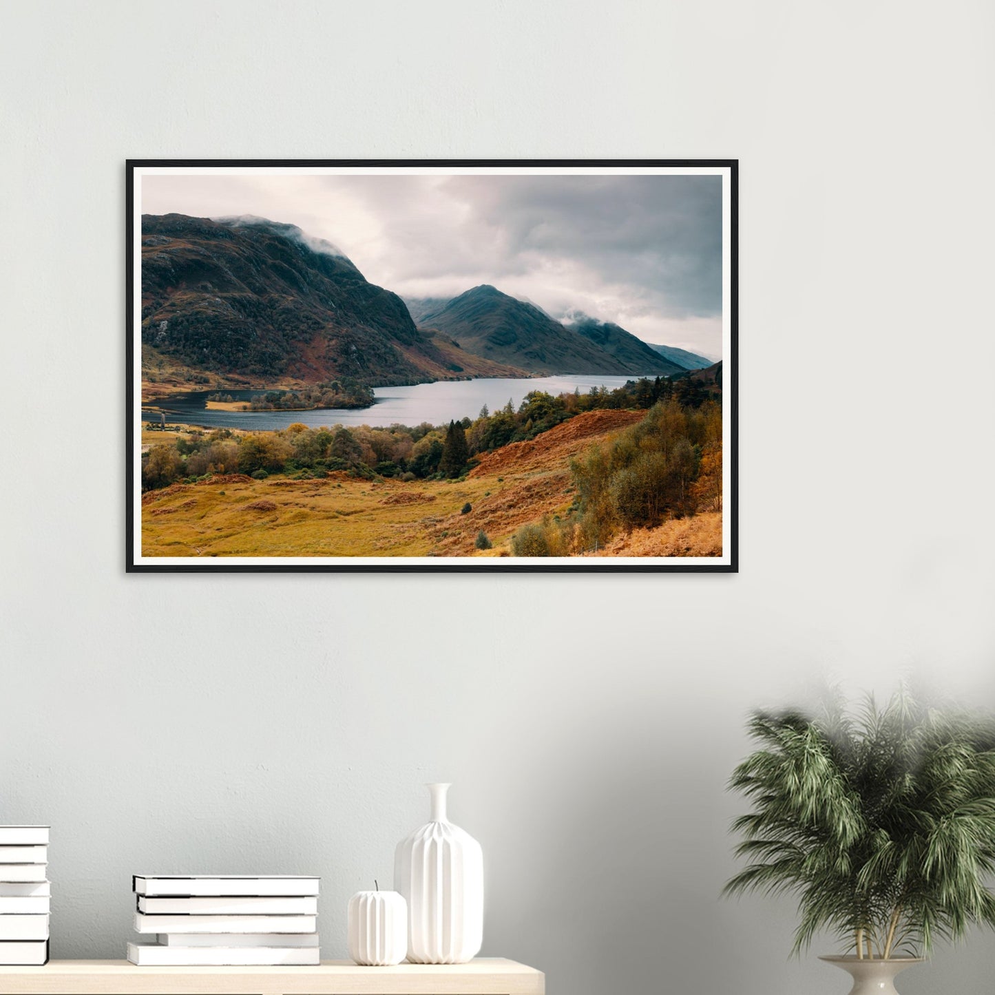 Atmospheric framed print of Loch Shiel autumn Scottish scenery