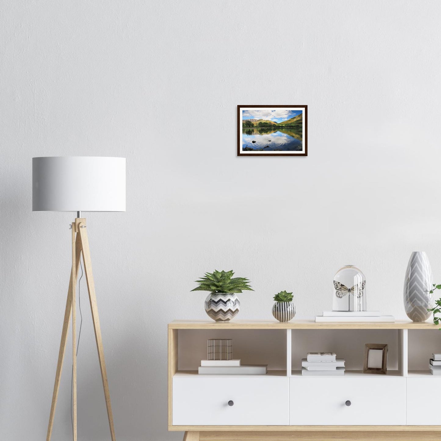 Scenic Lake District framed wall art of Buttermere Lake