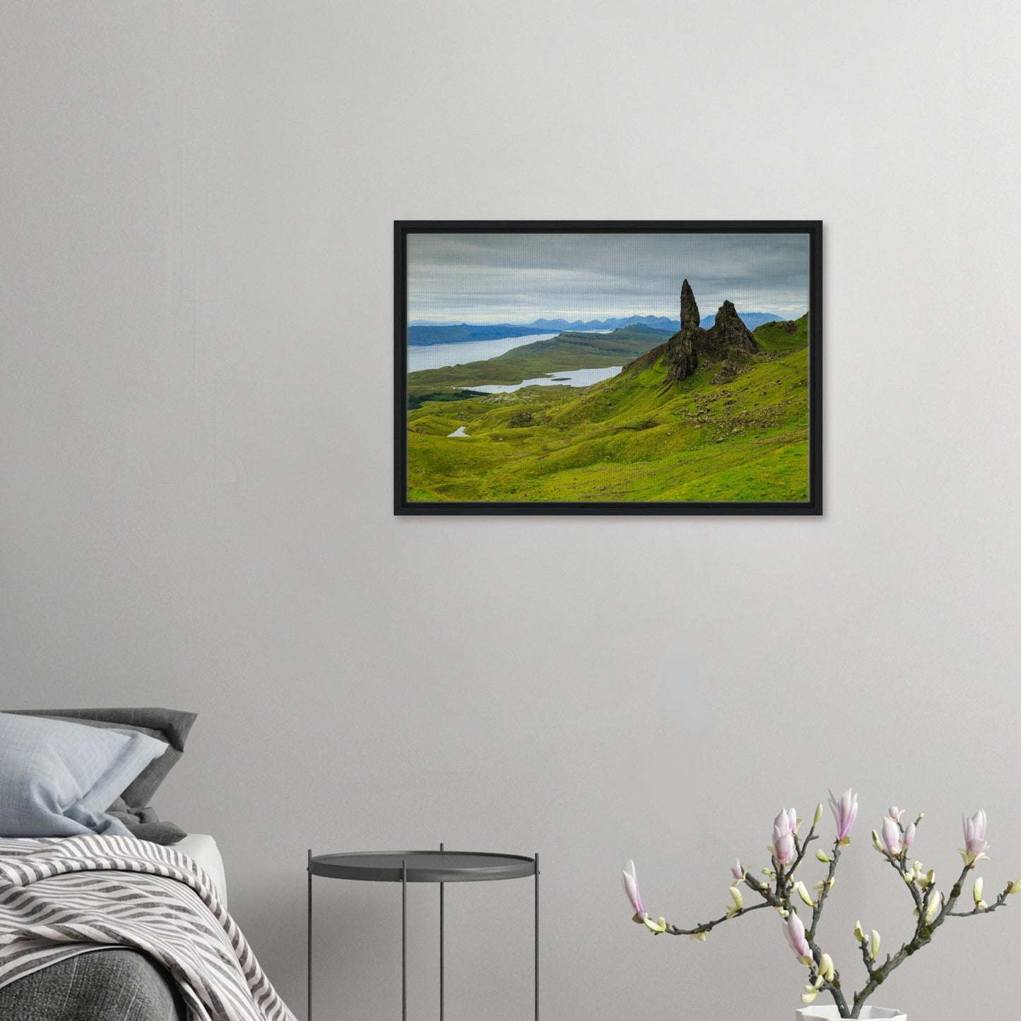 Majestic rock formation on Isle of Skye in framed artwork