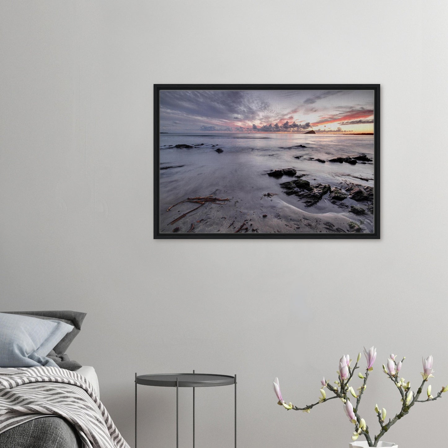 Framed canvas print of Wembury Beach at golden hour in Devon