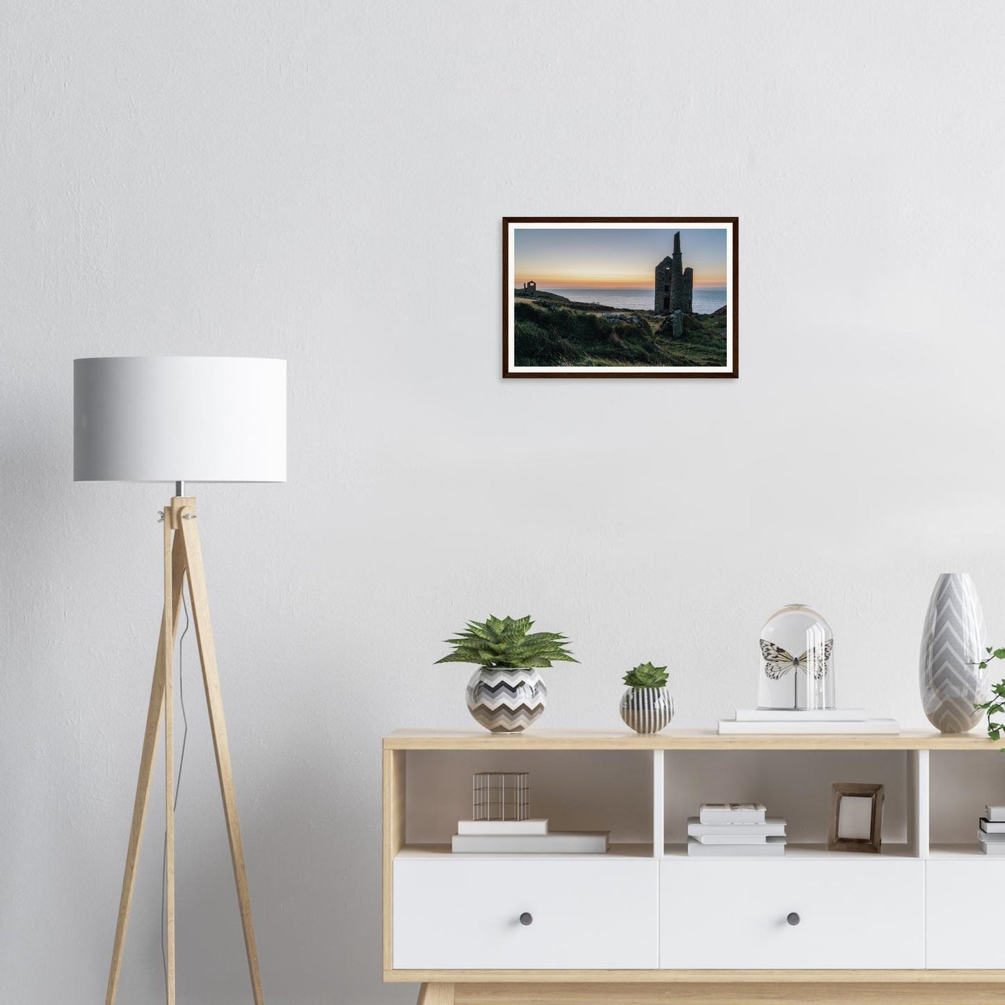 Cornwall mining heritage framed wall art of Wheal Owles ruins