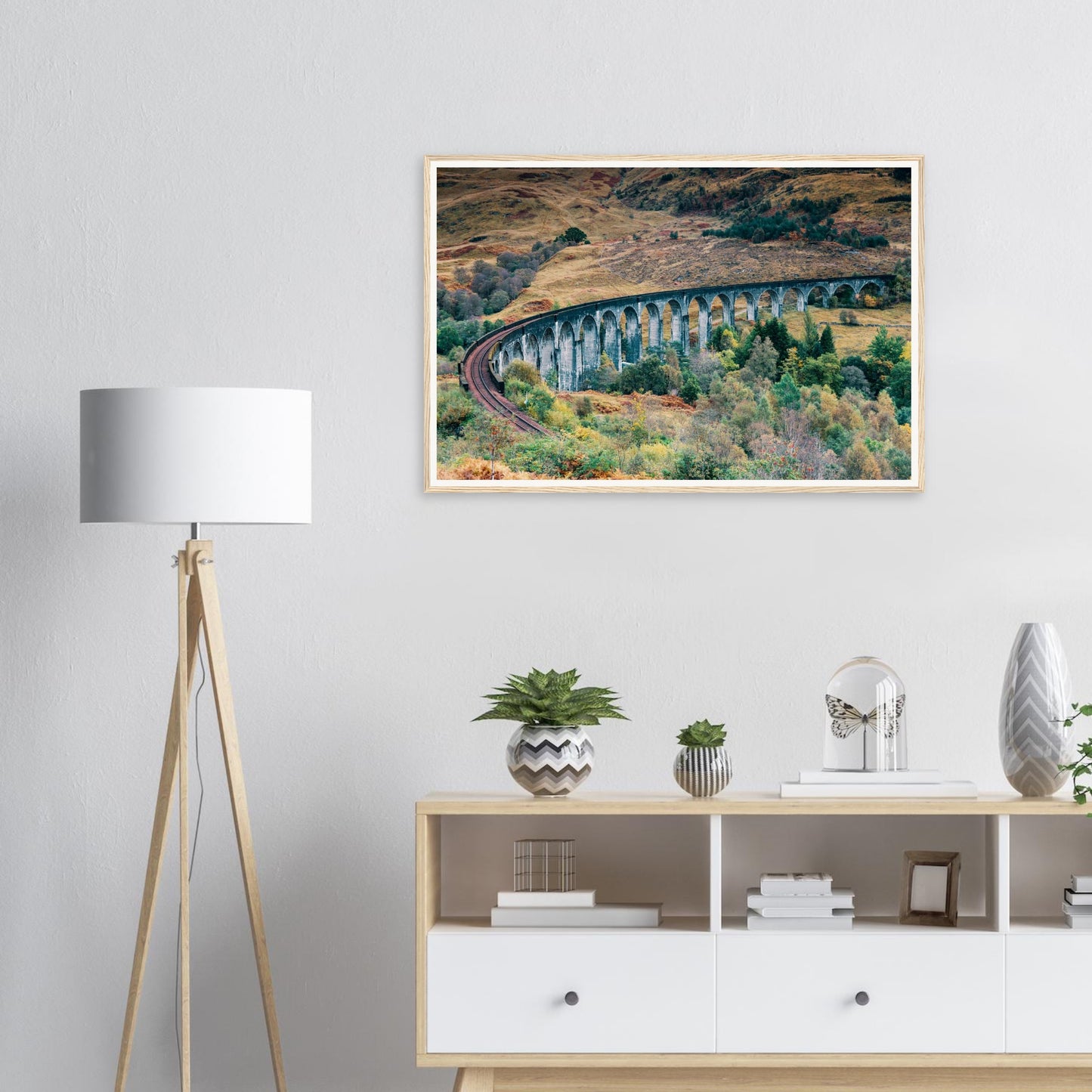 Historic Scottish railway bridge Glenfinnan Viaduct framed wall art