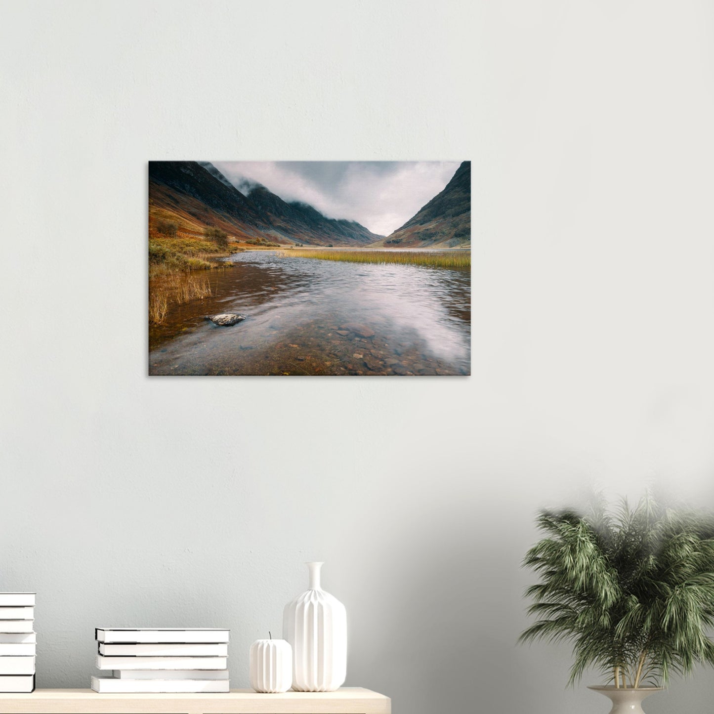 Serene Scottish landscape of Loch Achtriochtan in canvas form