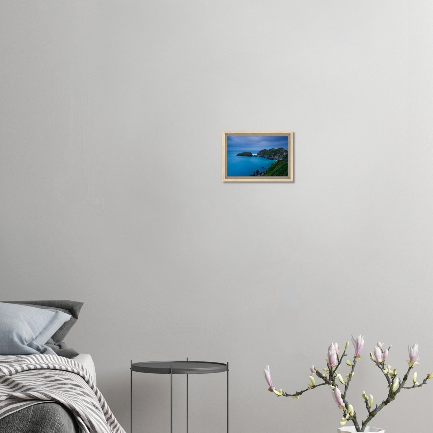 Soft blue twilight over Lundy Island in framed canvas print