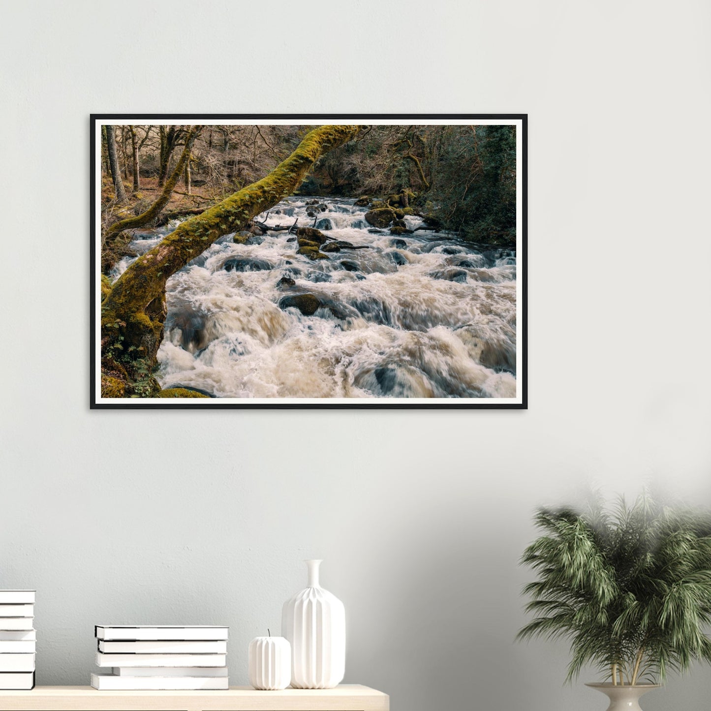 Scenic Dartmoor National Park framed print of River Plym rapids