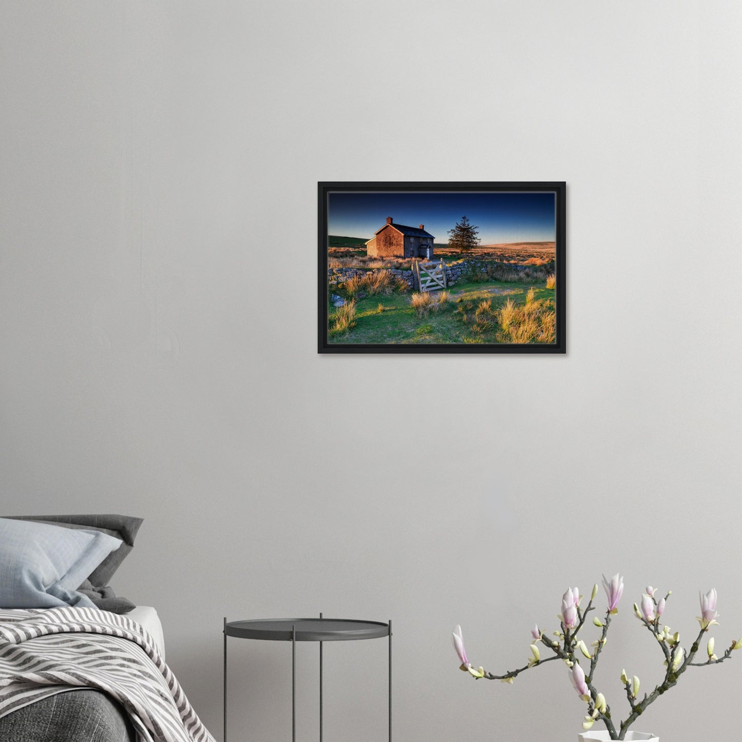 Nun’s Cross Farm at sunrise in moorland landscape canvas