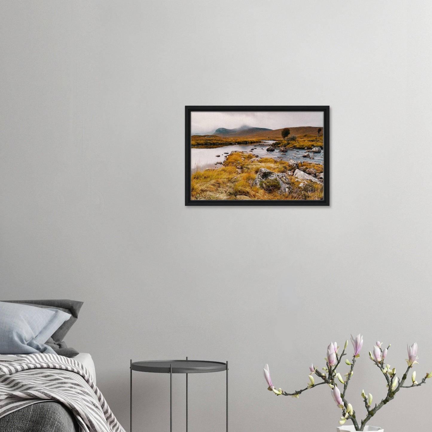 Rannoch Moor scenery with still water canvas