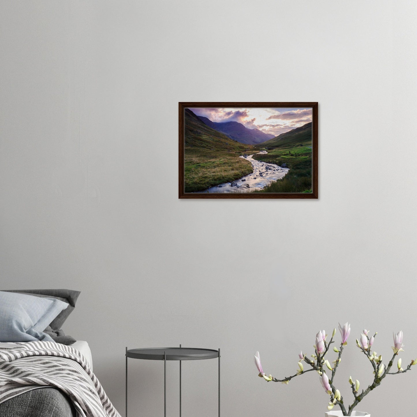 Cloudy peaks and warm light at Honister Pass in wall art