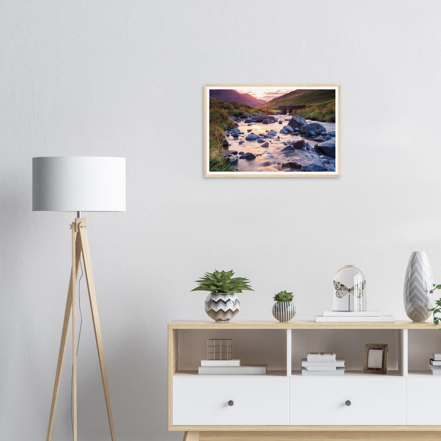 Stone bridge at Honister Pass in the Lake District framed wall art