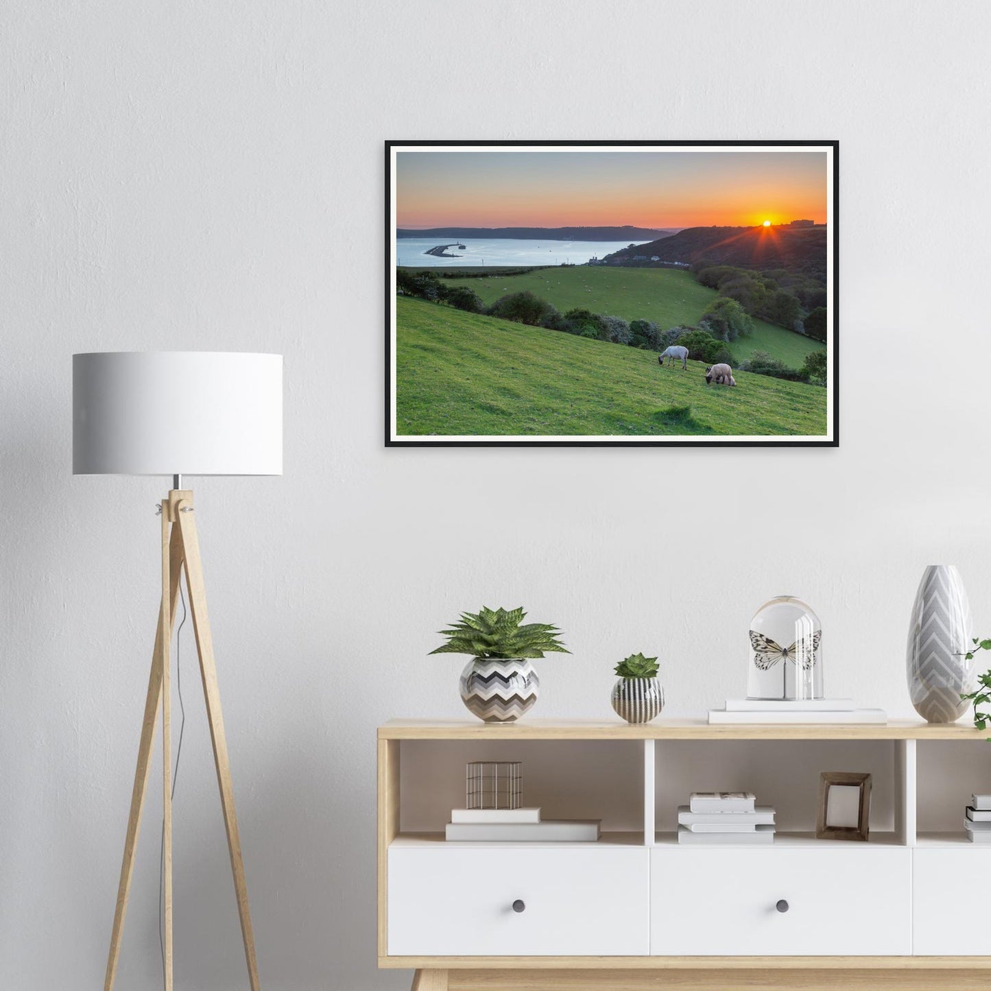 Framed print of Plymouth Sound sunset in Devon