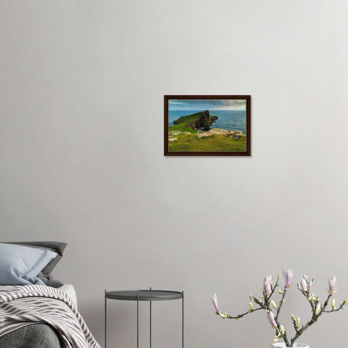 Stormy sea below cliffs at Neist Point in scenic print