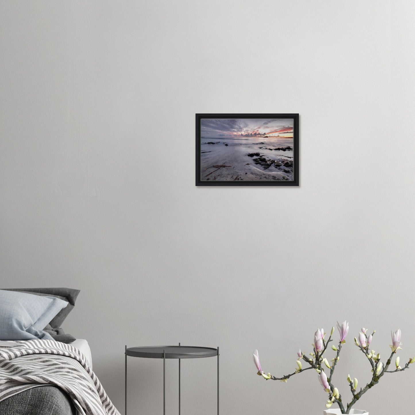 Canvas print of Wembury rocks and golden sky at day’s end