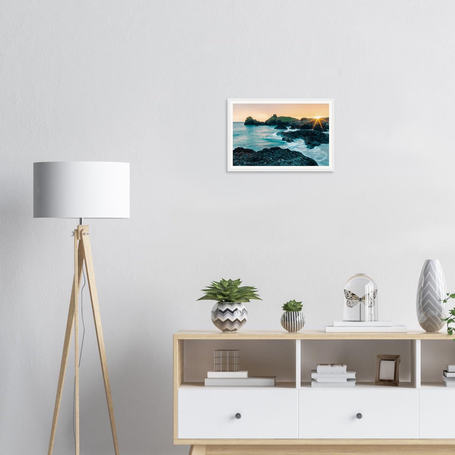 Long exposure seascape at Kynance Cove framed wall art