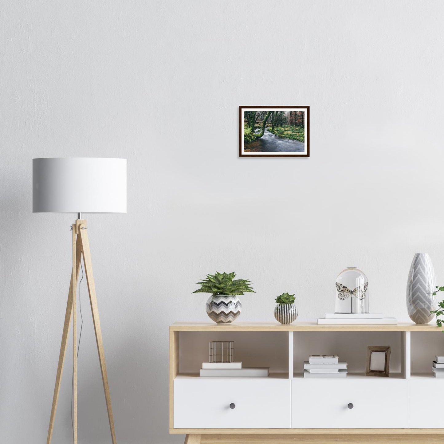 Scenic framed print of River Meavy running through Dartmoor forest